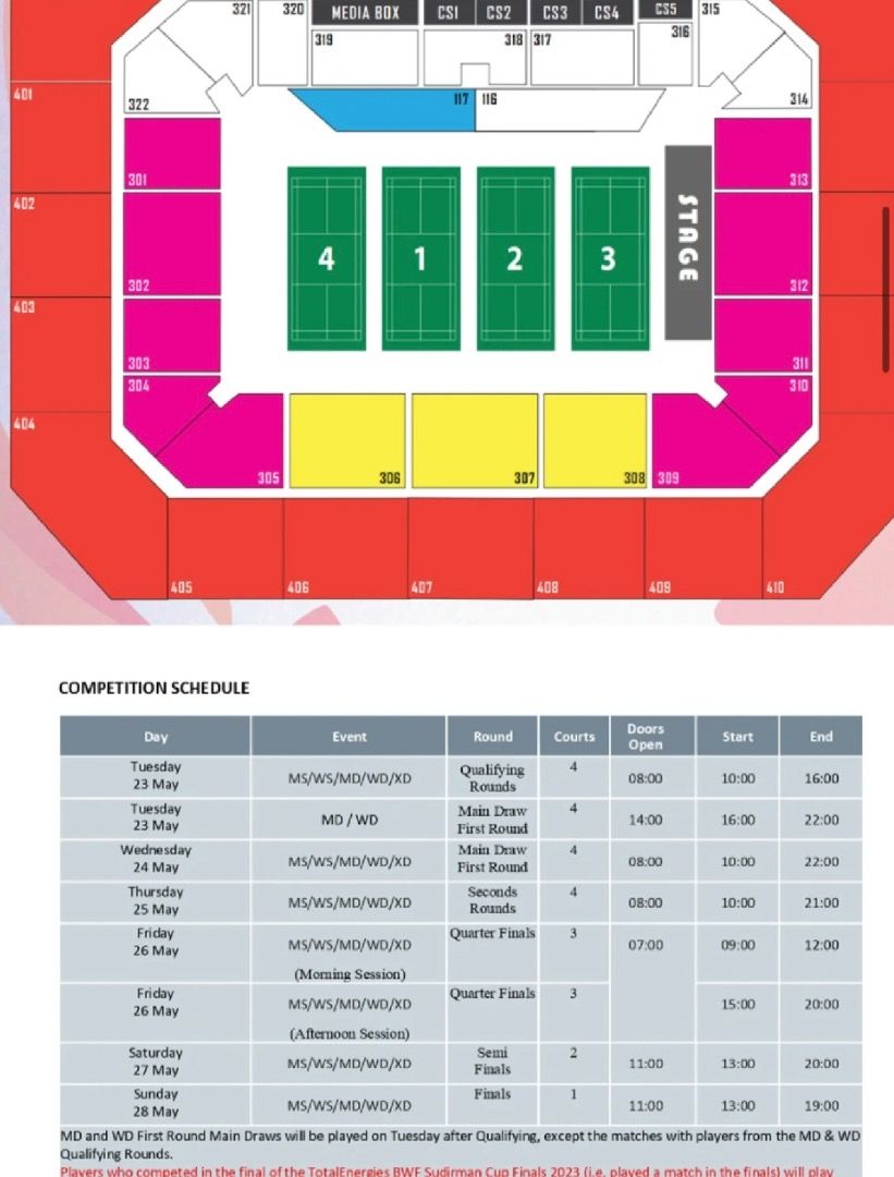Perodua Malaysia Masters Semi Finals 2023 x2 VIP ticket, Tickets