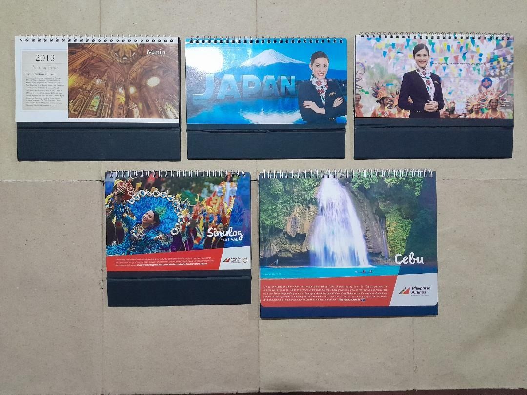 PHILIPPINE AIRLINES 2003 to 2017 DESK CALENDARS NEW & UNUSED, Hobbies