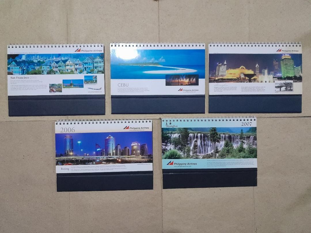 PHILIPPINE AIRLINES 2003 to 2017 DESK CALENDARS NEW & UNUSED, Hobbies