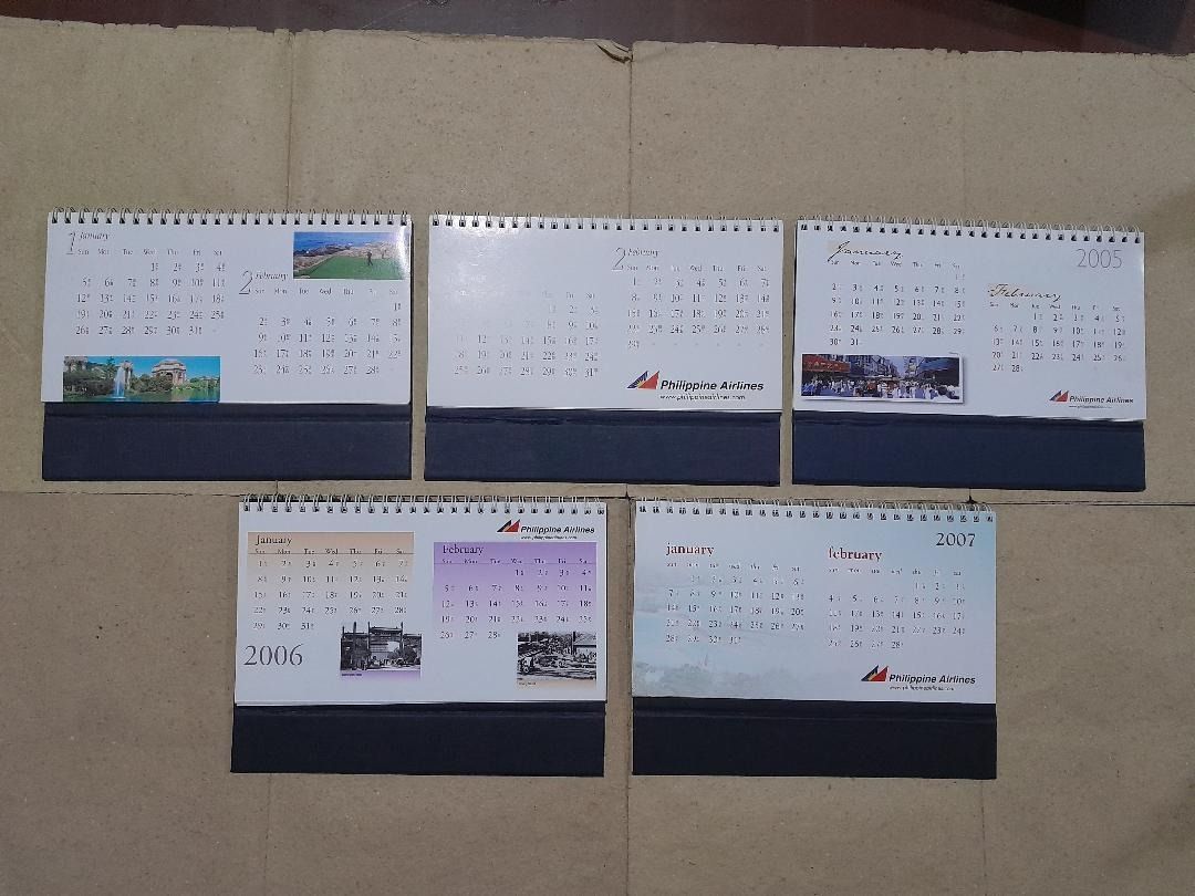 PHILIPPINE AIRLINES 2003 to 2017 DESK CALENDARS NEW & UNUSED, Hobbies