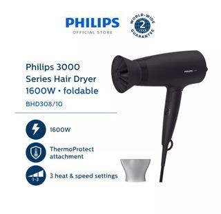 Philips 3000 Series Hair Dryer, 1600W Foldable BHD308/10