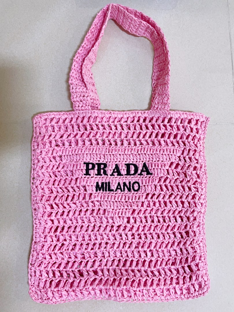 Pink Rattan Bag, Women's Fashion, Bags & Wallets, Beach Bags on Carousell