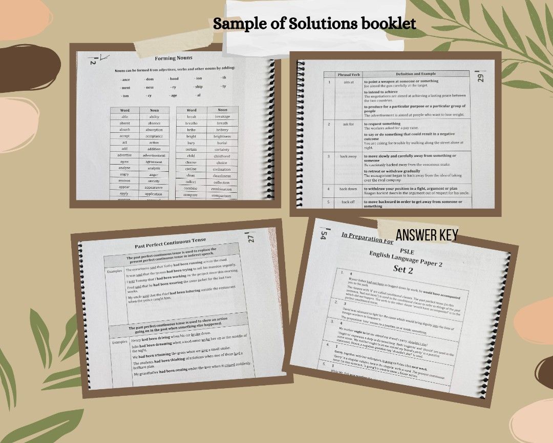 PSLE English Exam Package (Questions & Solutions booklet), Hobbies ...