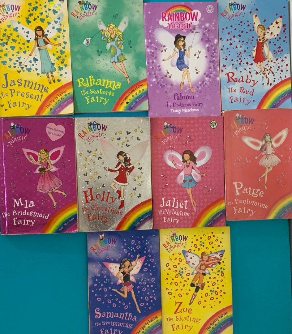 Rainbow Magic (Category: Children's Books) located in Singapore. Submitted by preciouz (Listing ID 1233940964, Image 1). Description: Price per book Sell all books as a set Mix of new and used books Not for fussy as 3 books have names erased, 1 book cover tear (but pasted) and yellow pages for a few books. Thank you for looking 😊.