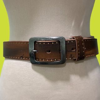 Rare Vintage Studded Leather  Belt with Inscriptions