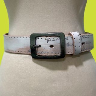 Rare Vintage Studded Leather  Belt with Inscriptions