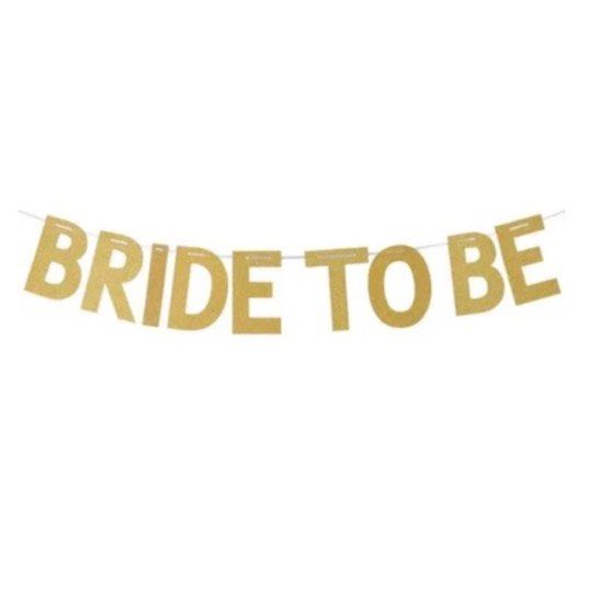 Ready Stock] Gold Glitter Bride To Be Bunting Banner ., Hobbies & Toys,  Stationery & Craft, Occasions & Party Supplies On Carousell