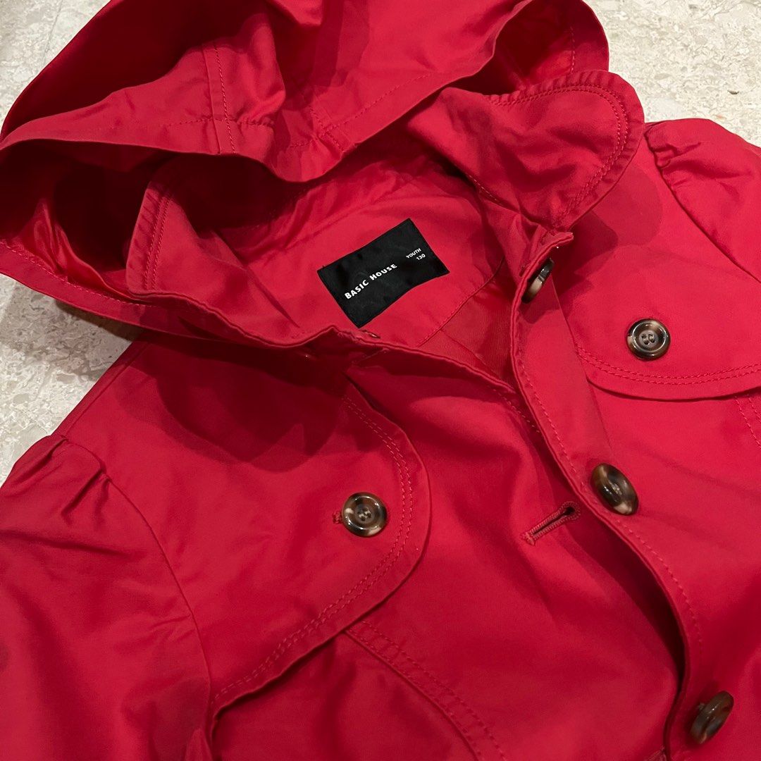 Red trench coat for kids cheap