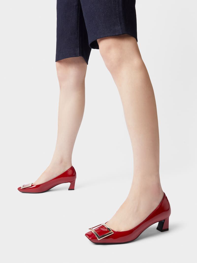 Roger Vivier Red leather Square toe pumps heels Women s Fashion