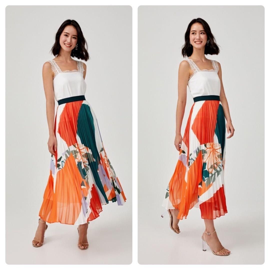 Corinna pleated maxi skirt in flora mirage online