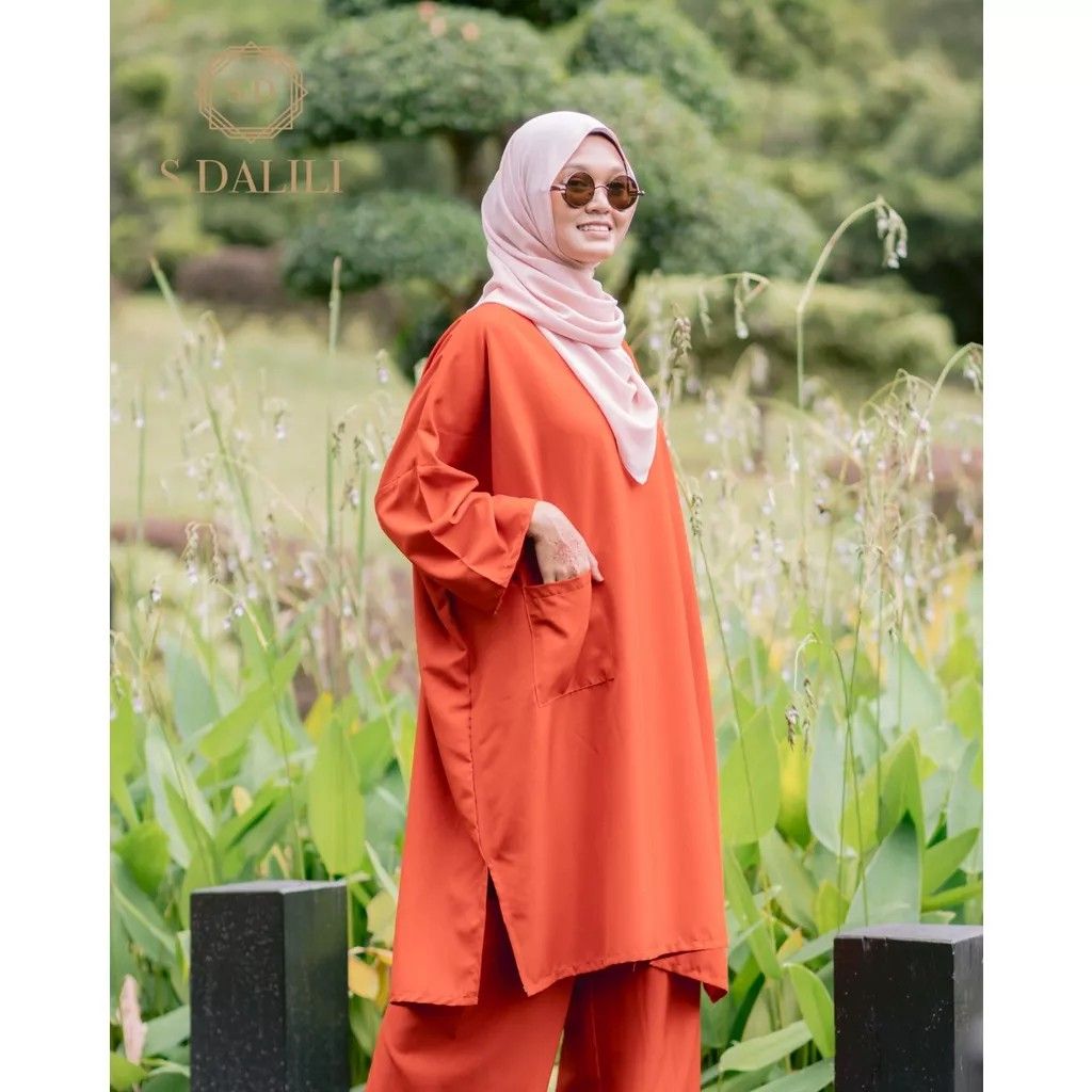 S.DALILI Luna Basic Set Warda Muslimah Set Baju Muslimah Casual Loose Berpoket Plus Size SDLB1 Women s Fashion Muslimah Fashion Baju Kurung sets on Carousell
