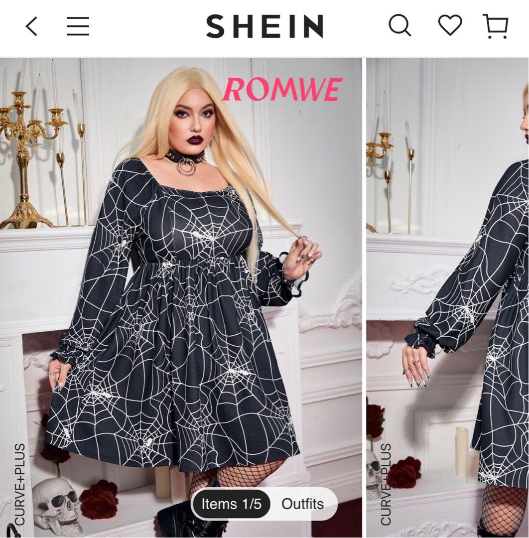 Shein Curve Plus size Spider Doll dress/ Halloween Costume
