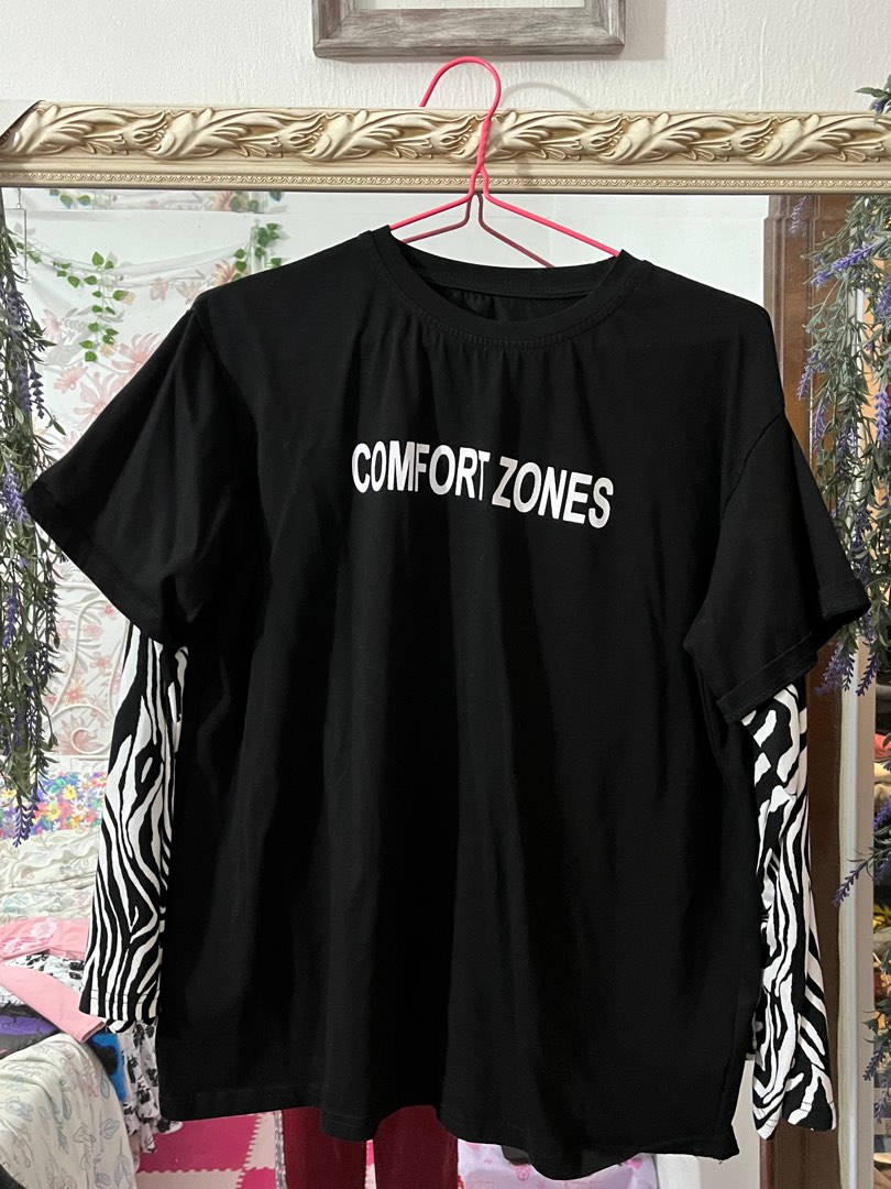 SHEIN Longsleeve Tshirt Black Comfort Zones Women s Fashion Tops