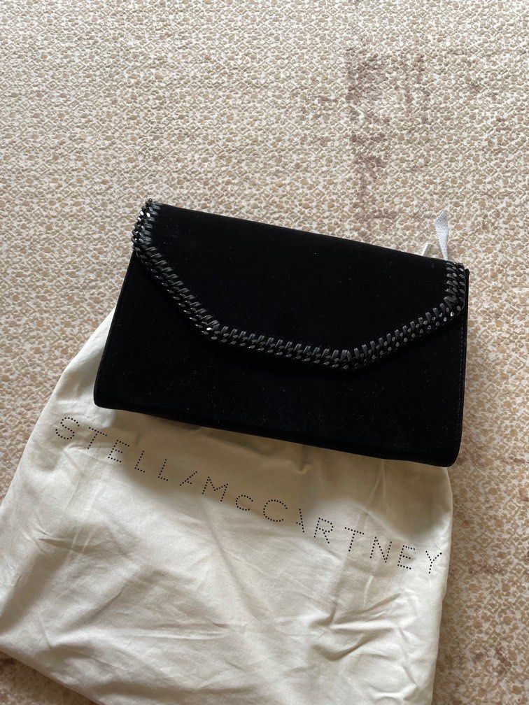 Stella mccartney black clutch hot sale