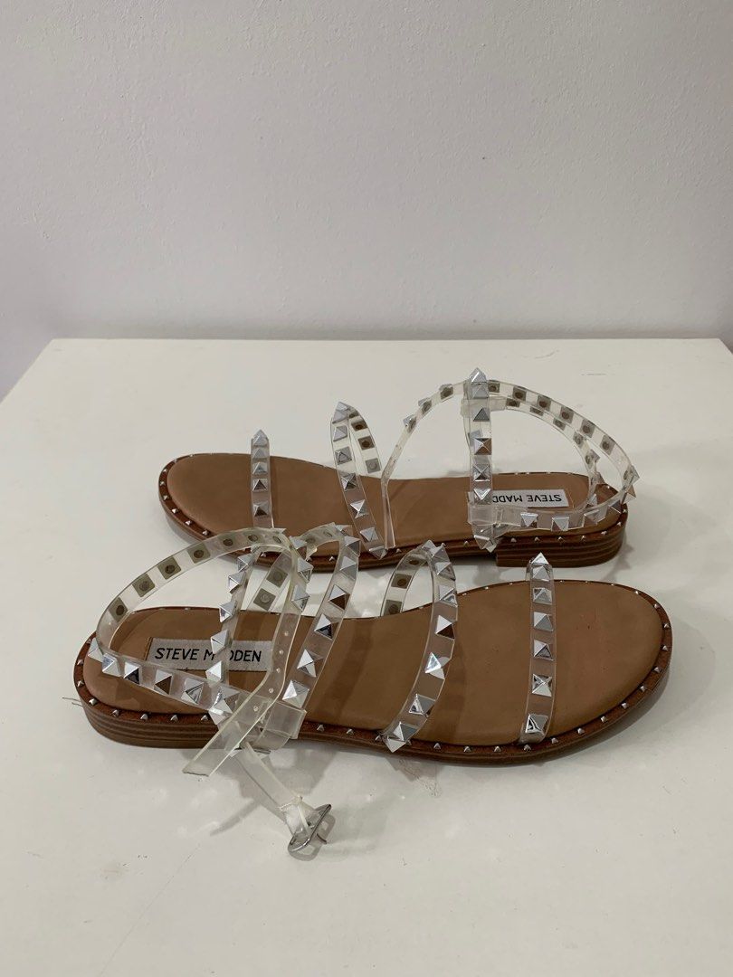 Steve madden clear studded sandals deals