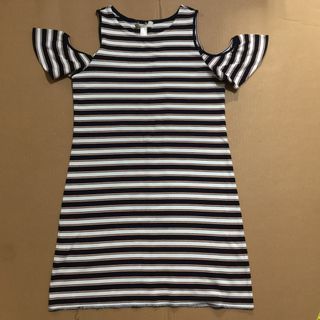 Stripes Off Shoulder Dress (w/ when worn pic)