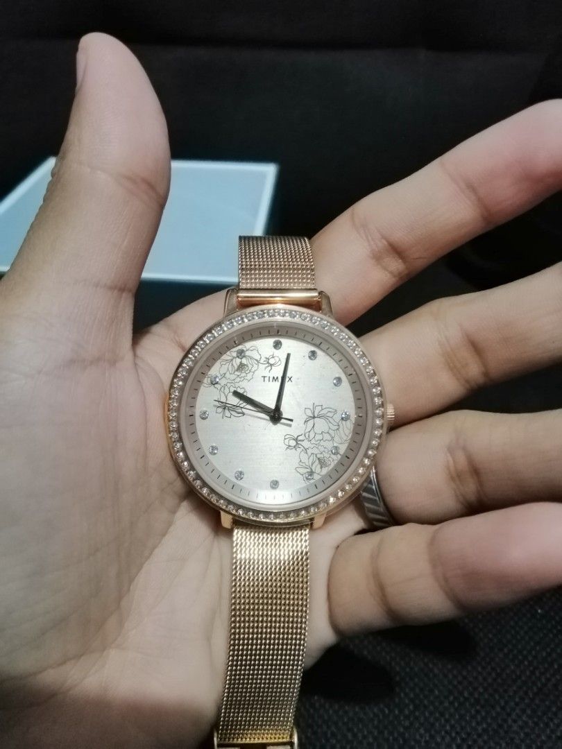 Timex Analog Gold Dial Women's Watch TWEL14701 on Carousell