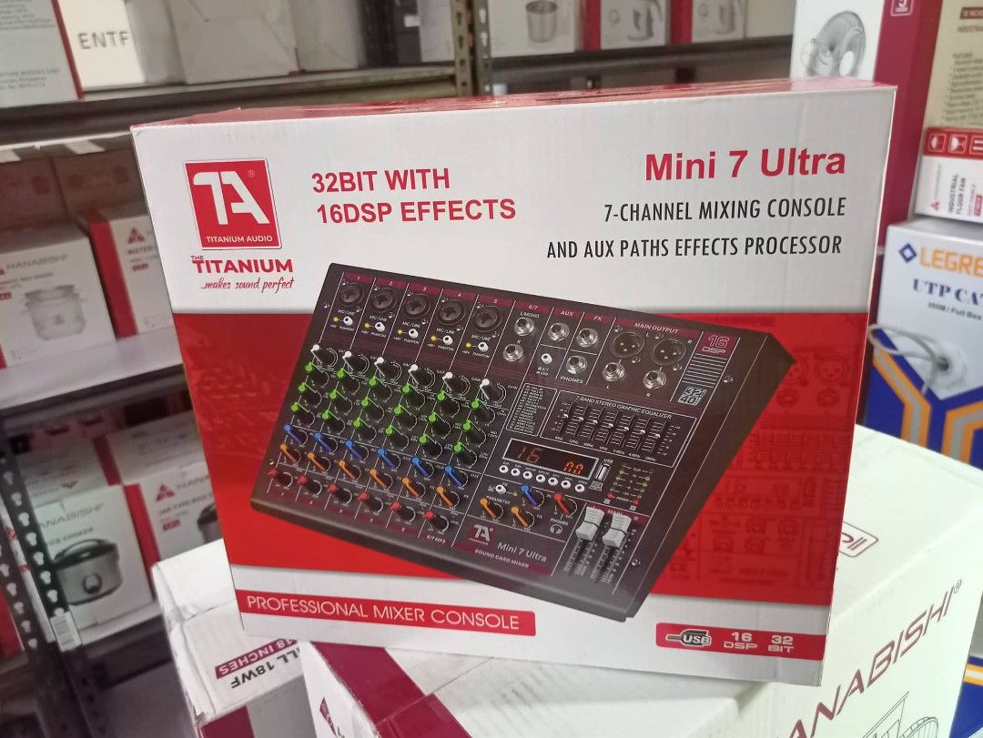 Titanium Main Console Titanium Mini7 Ultra 32Bit 7 Channel Mixing Console 16 DSP Effects ...