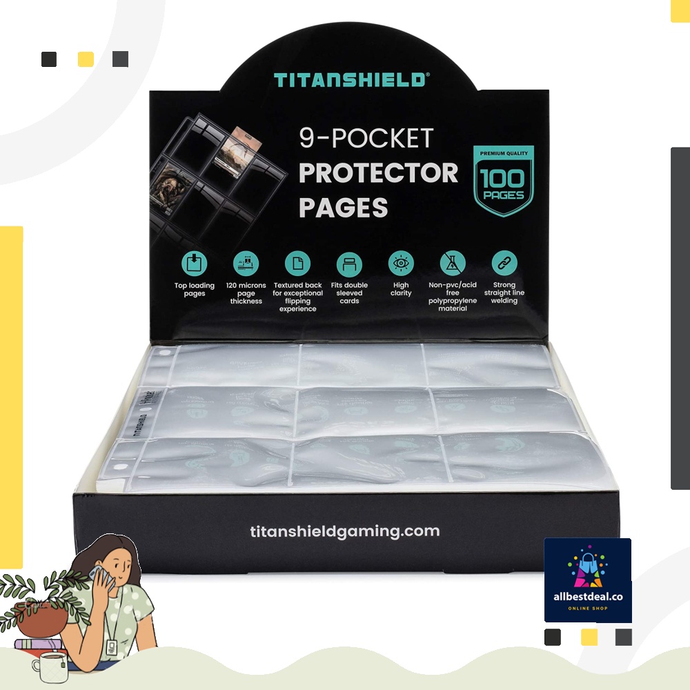 TitanShield Premium 9Pocket 9 Pocket 100 Pages of Card Sleeves for