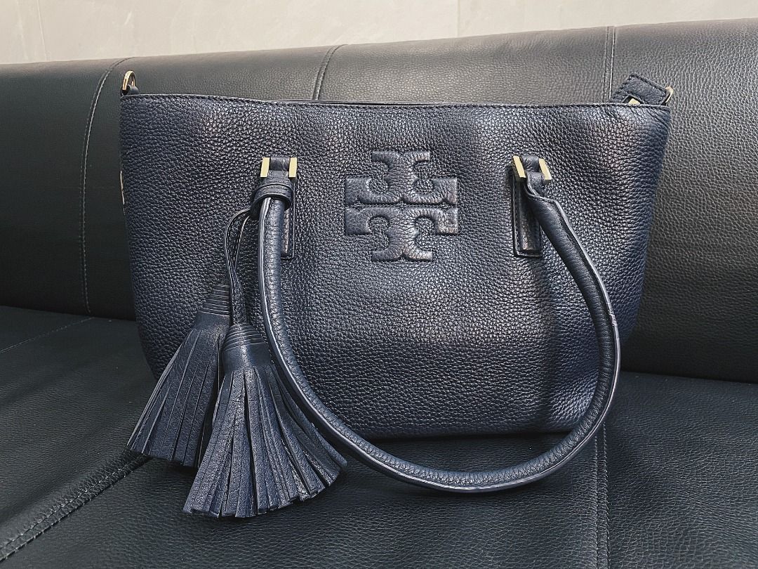 Tory Burch Thea Small Convertible Tote in Navy