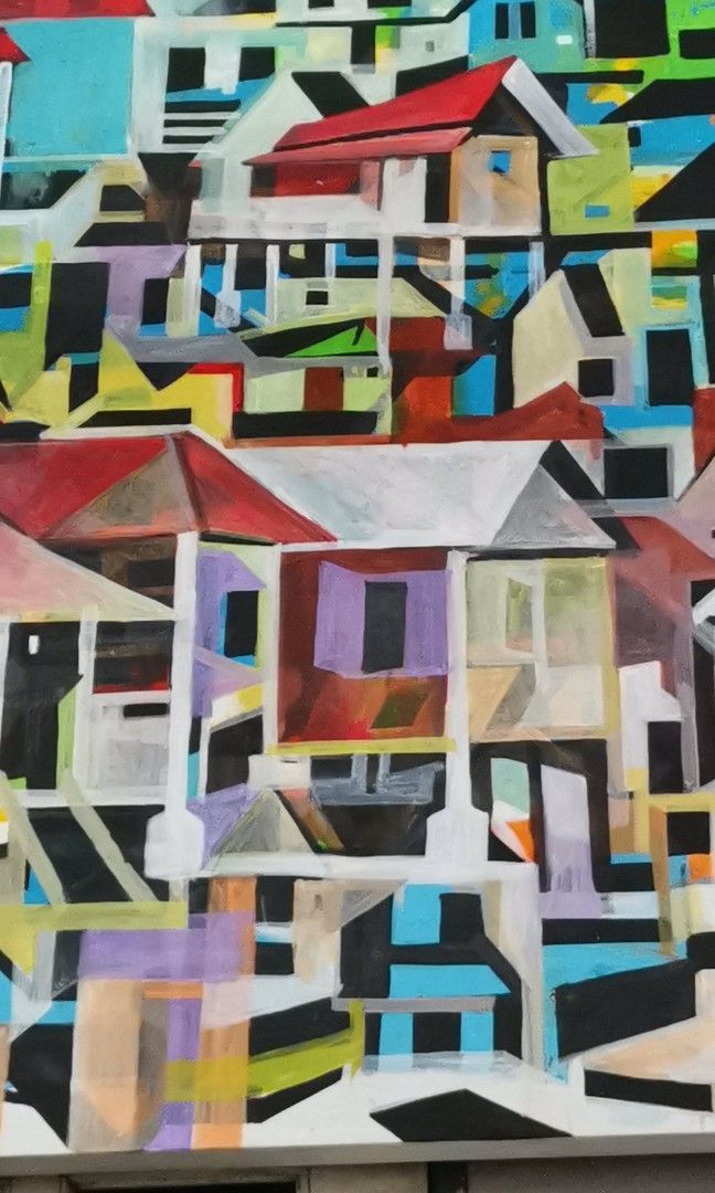 Tradisional Malay House. 1x1 feet. Acrylic on canvas. 2023, Furniture