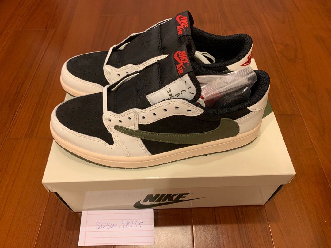 Travis Scott x Jordan 1 low Olive 橄欖綠US W10.5 27.5cm【全新