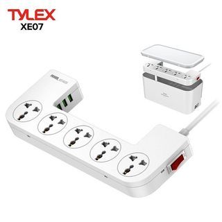 TYLEX XE07 Power Strip Box 5 Universal Socket Port + 3 USB Charging Port 2M Thicken Copper Power Cord 100V-250V
P799