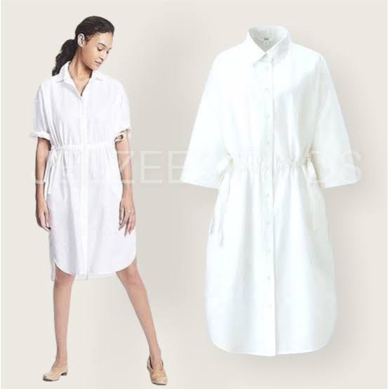 Uniqlo linen shirt dress hotsell