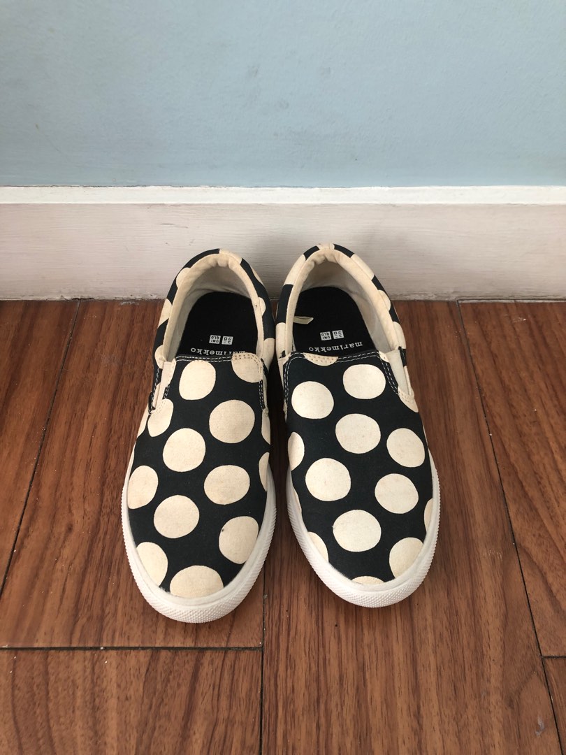 Polka dot slip on shoes hot sale