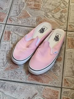 vans slip on pink mule 10.5 us