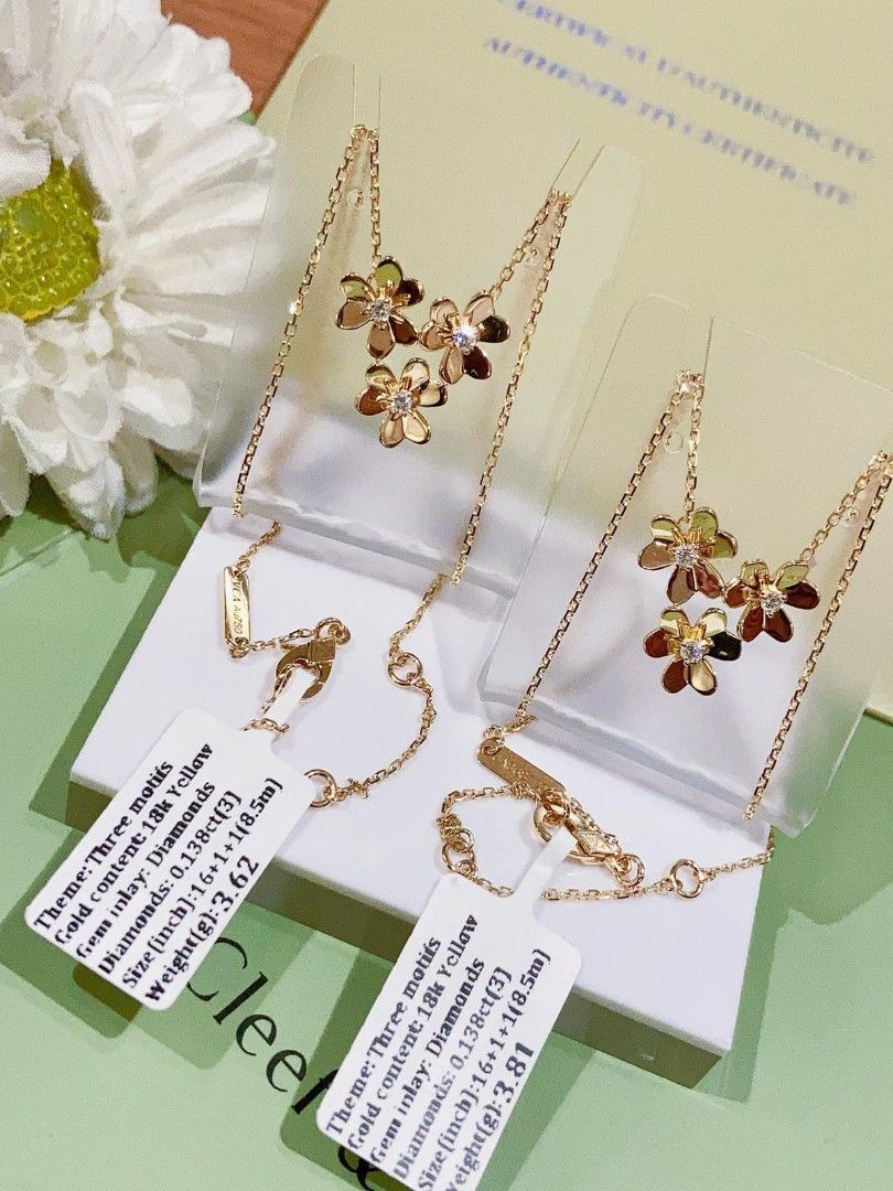 Vca Frivole Necklace 18k Gold Hk Setting Women s Fashion Jewelry Organizers Necklaces on Carousell