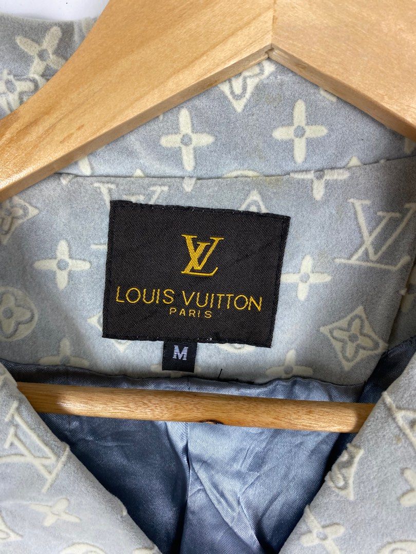 LOUIS VUITTON Vintage Monogram Logo Trench Coat Jacket 36 