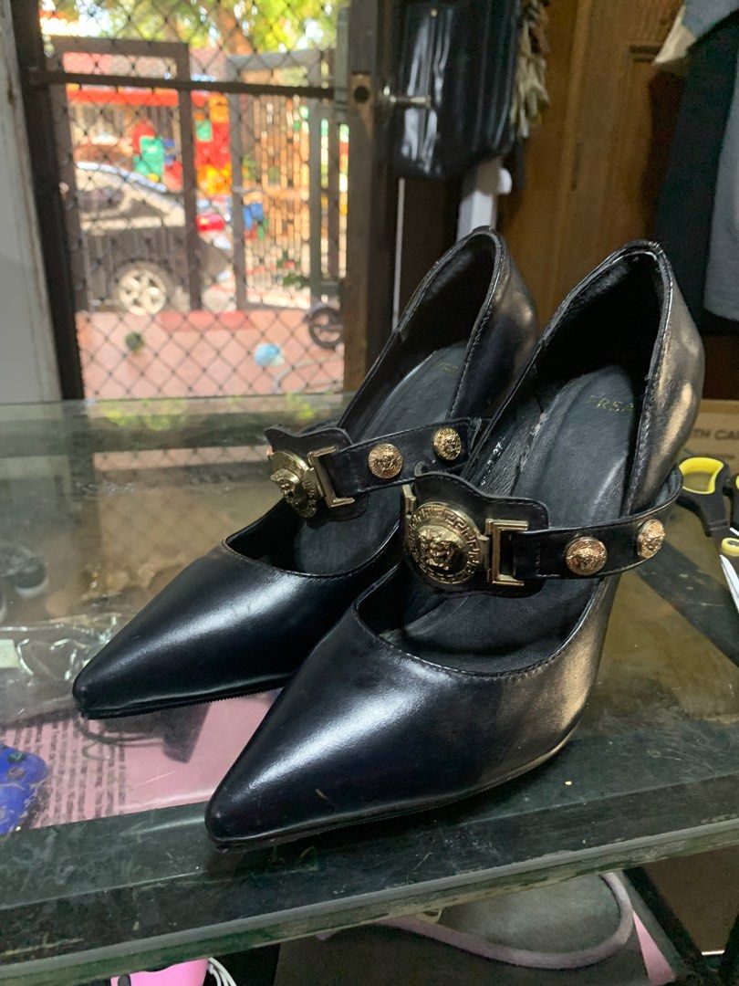 Vintage Versace Medusa Pumps (Category: Heels) located in Quezon City. Submitted by skentir (Listing ID 1233985001, Image 1). Description: Versace Mid-2010s heels. It’s a strapped Medusa pumps, very pretty and can be matched to lots of outfits. Bought from a fellow carouseller, but it doesn’t fit me. Size 37.