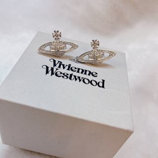 日本二手正品Vivienne Westwood行星水鑽耳環 土星耳環 精品耳環精品配件