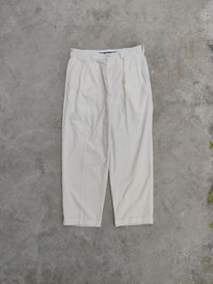 Vtg 90s Polo Ralph Lauren GOLF Cream Pleated Cuffed Pants
