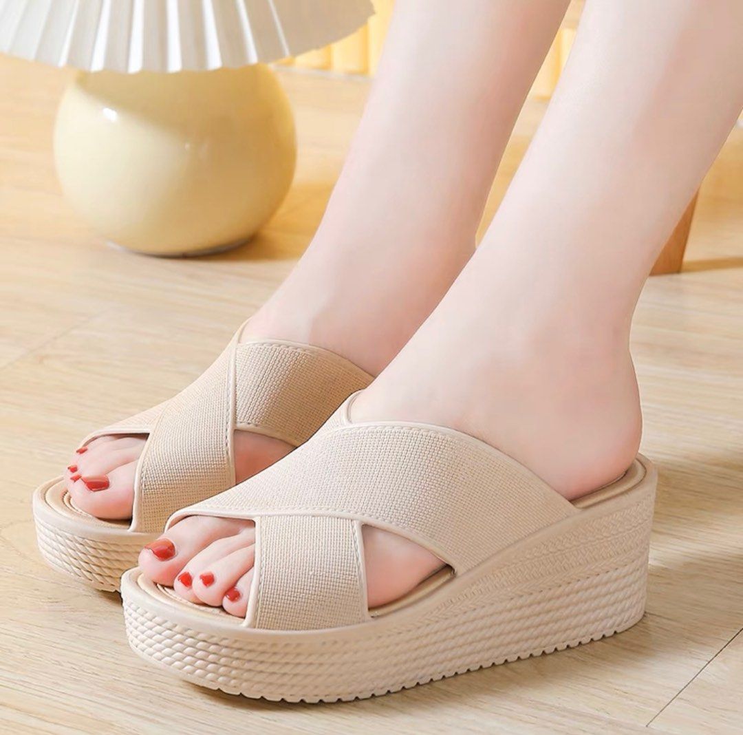 Wedge slippers womens sale