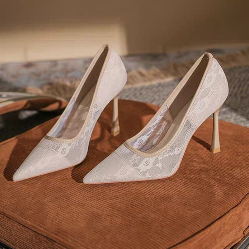White lace outlet wedding sandals