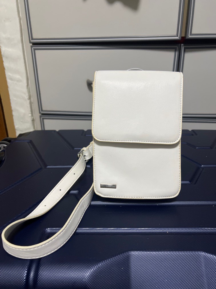 White Leather Sling Bag, Men's Fashion, Bags, Sling Bags on Carousell