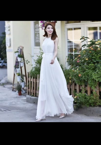 White long frock for ladies Outlet