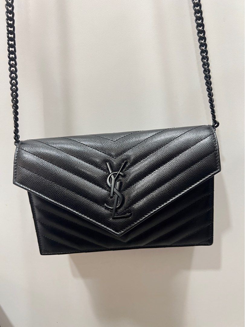 Ysl envelope chain wallet black outlet