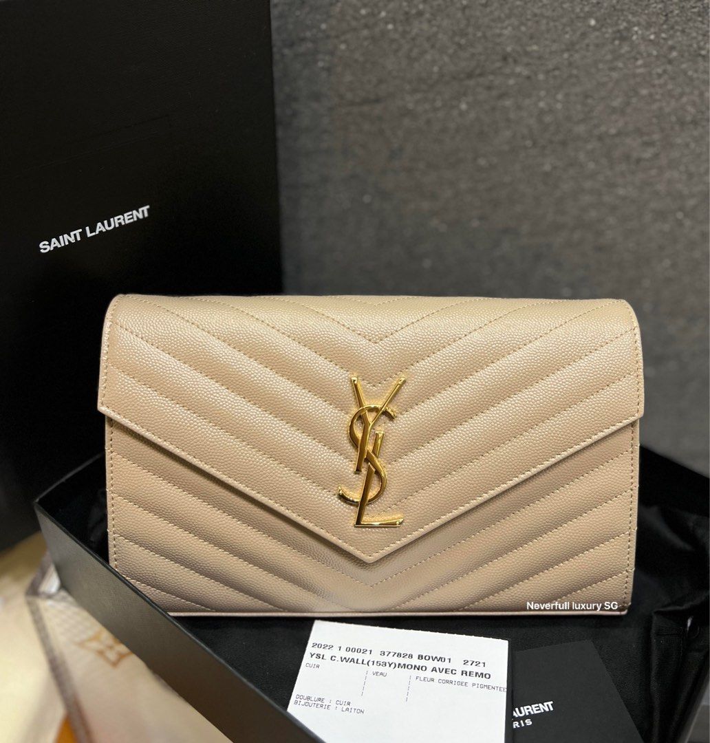 Classic Monogram Small WOC in Beige Grained Leather GHW