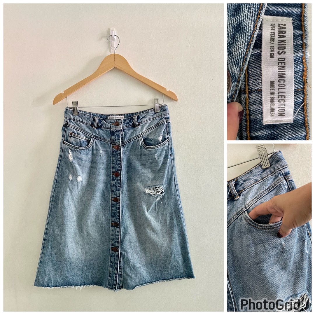 Zara denim skirt on Carousell