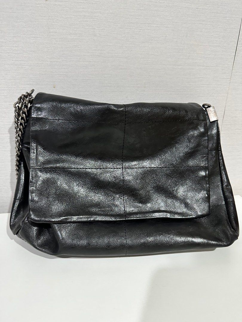 Zara Rocker Shoulder Bag With Flap, Fesyen Wanita, Tas & Dompet di