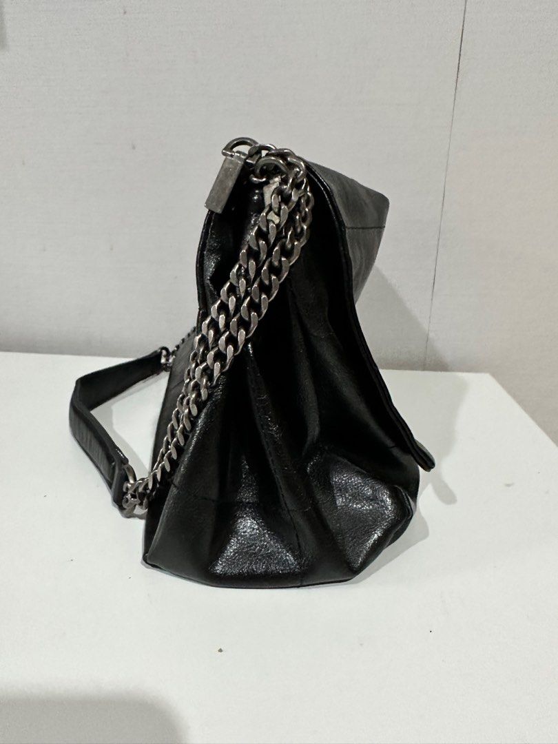 Zara Rocker Shoulder Bag With Flap, Fesyen Wanita, Tas & Dompet di