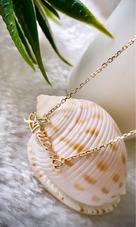 Gold name necklace new arrivals real gold