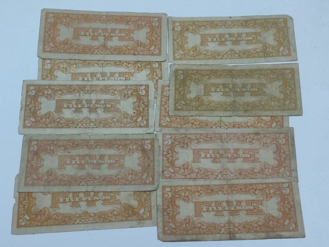 10 pcs 5 Pesos JIM Notes Abaca, Hobbies & Toys, Memorabilia ...