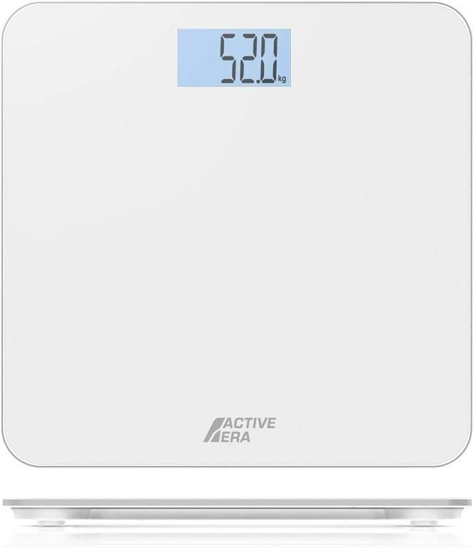 Active Era Digital Body Weight Scale - Ultra Slim High Precision Bathroom  Scale with Tempered Glass, Step-on Technology and Backlit Display - Body