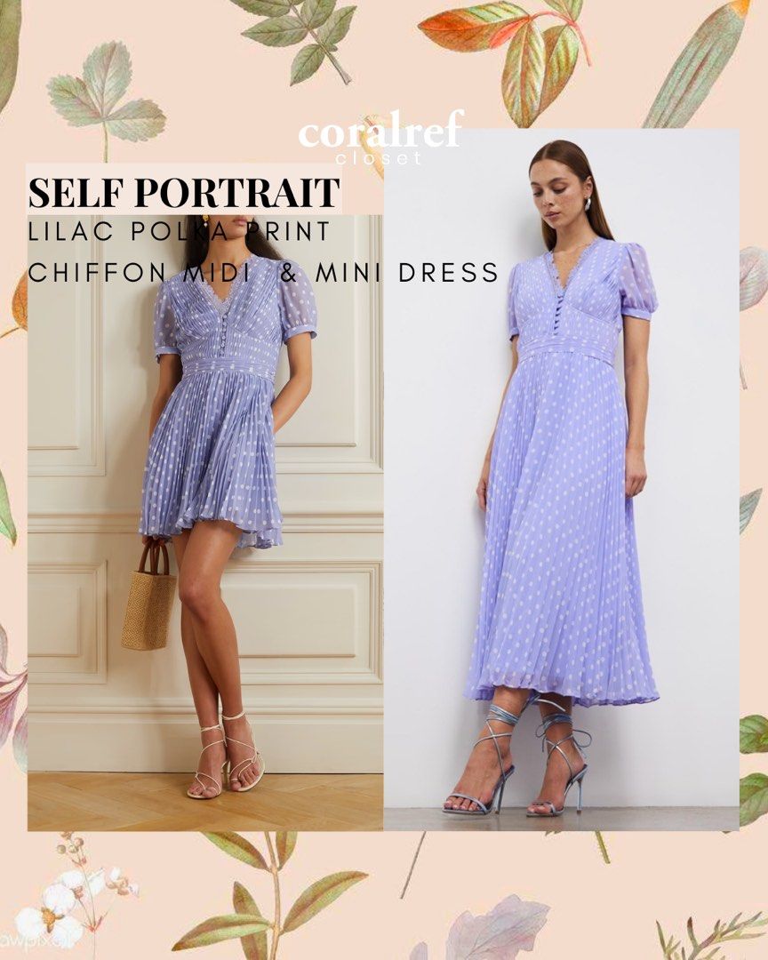 💜 Self Portrait Lilac Polka Print Chiffon Mini and Midi Dress, Women's  Fashion, Dresses u0026 Sets, Dresses on Carousell