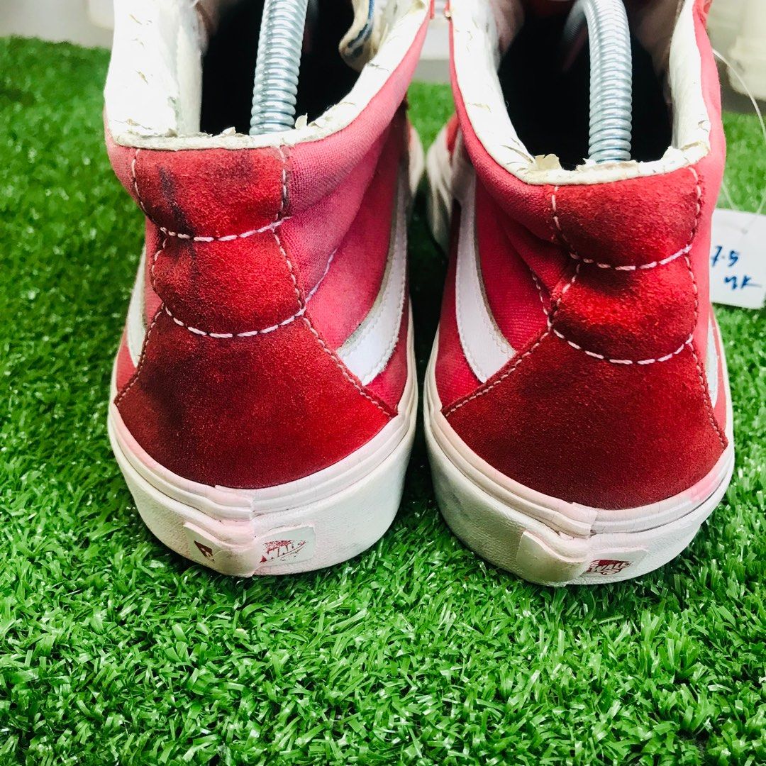 VANS OLDSKOOL HIGHCUT RED USED ITEM BUNDLE SNEAKER JOGGING