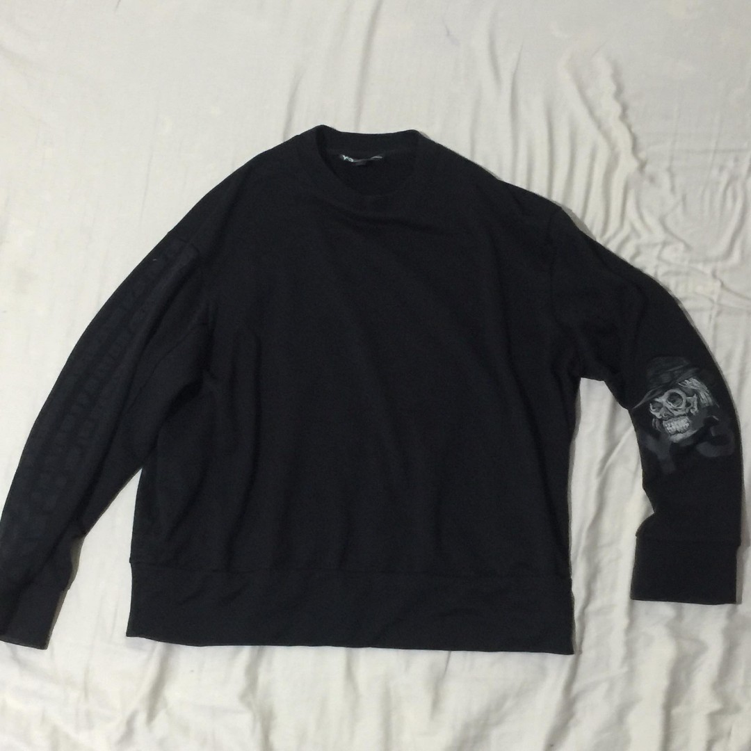 Adidas x Y3 Yohji Yamamoto Black Skull oversized Crewneck Sweater on ...